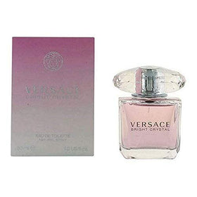 Versace Bright Crystal fragrance notes flatlay with yuzu and peony, clarifies scent profile