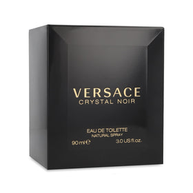 Versace Crystal Noir on a vanity in evening setting showing mood and wearability benefit: ideal for nights out