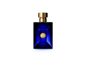 Versace Dylan Blue close-up of atomizer and cap highlighting elegant spray mechanism benefit
