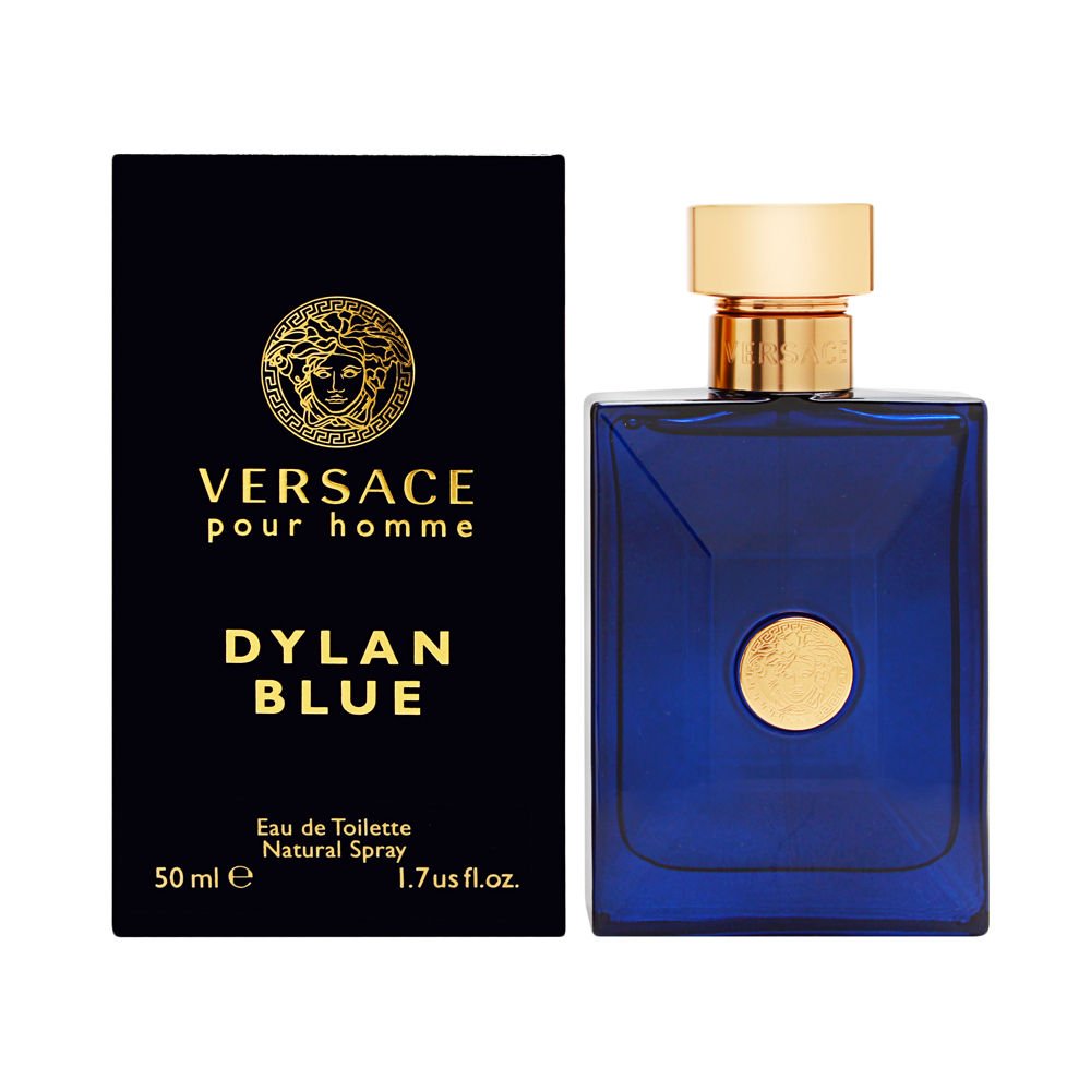 Versace Dylan Blue front bottle showing elegant design and clear brand identity for confident wear