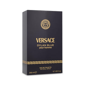 Versace Dylan Blue worn on wrist and chest in lifestyle scene, demonstrates everyday versatile freshness