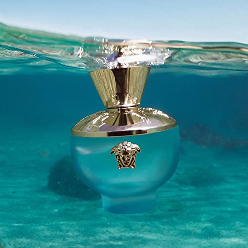 Versace Dylan Turquoise box and cap detail highlighting design and authenticity benefit gift-ready presentation