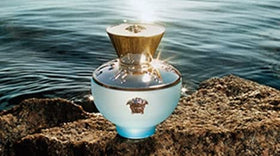 Versace Dylan Turquoise close-up atomizer showing nozzle detail and fine mist benefit even application