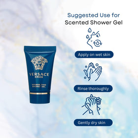 Versace Eros perfumed aftershave balm applied to hand for soothing and fragrance