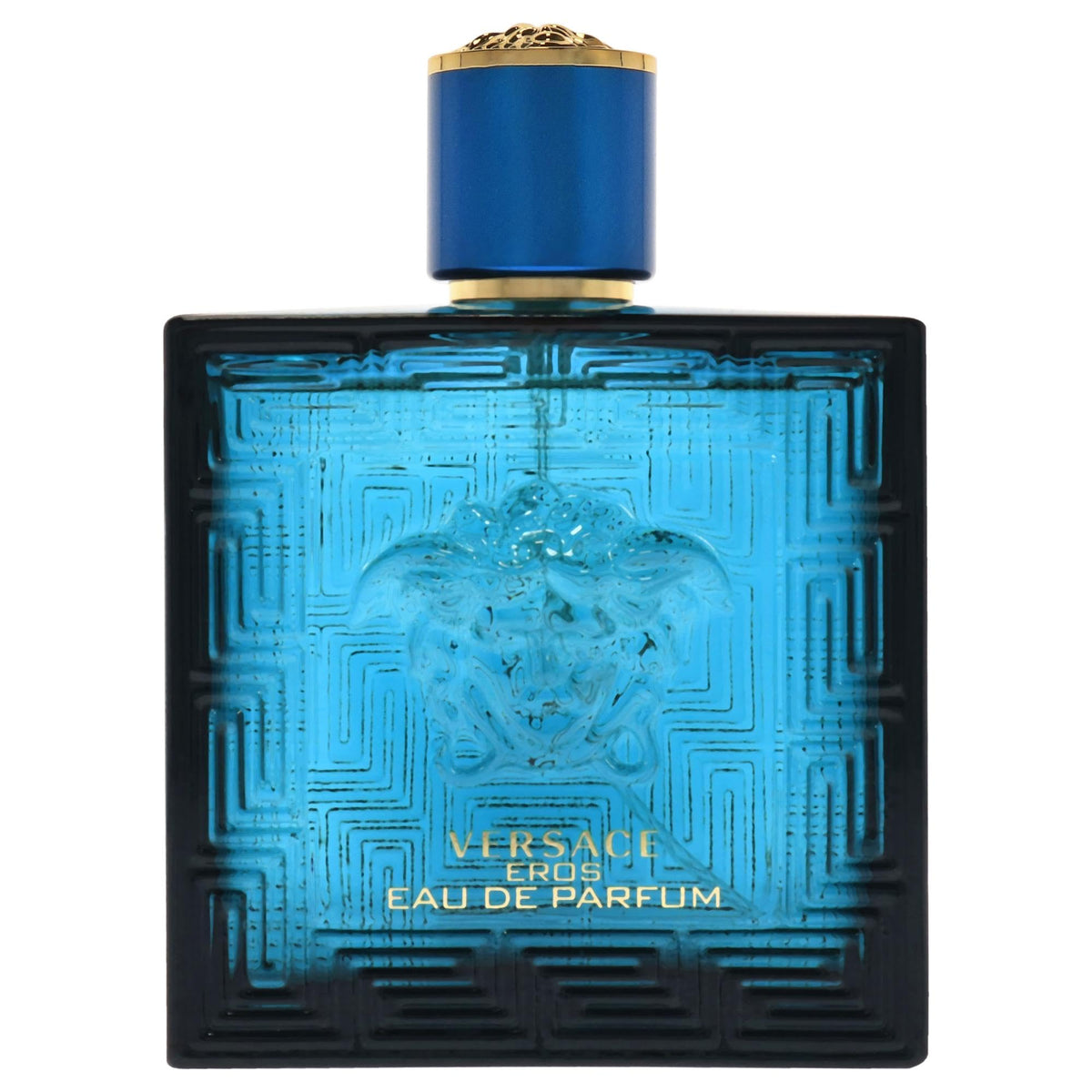 Versace Eros close-up of cap and spray mechanism highlighting quality finish