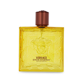 Versace Eros Energy close-up of cap and label highlighting quality finish and detail