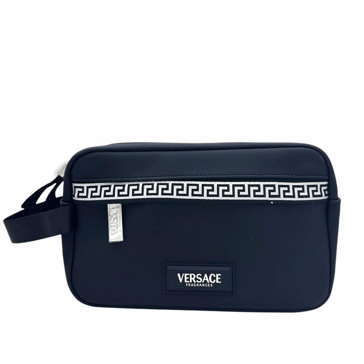 Versace Eros Flame bottle held in hand to show scale and travel-friendly size