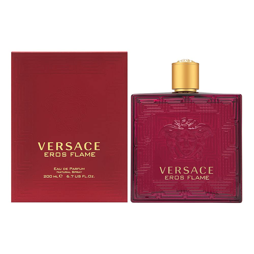 Versace Eros Flame front bottle view showing design and confident presentation