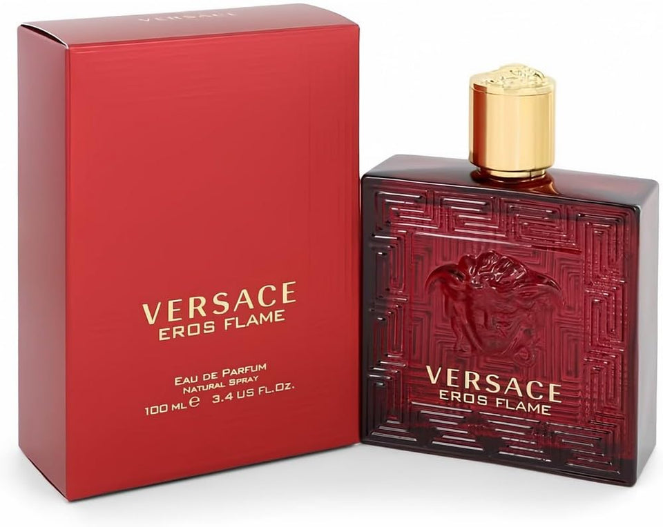 Versace Eros Flame front bottle showing elegant design and instant evening appeal
