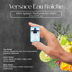 Versace Eros Flame vial label detail showing branding and composition benefit informed choice