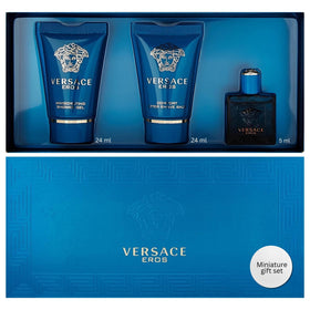 Versace Eros mini set front view showing packaging and contents for convenient gifting