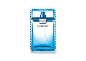 Versace bottle on vanity showing fresh aesthetic and everyday elegance