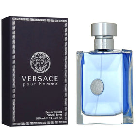 Versace bottle styled in bathroom conveying daily grooming routine