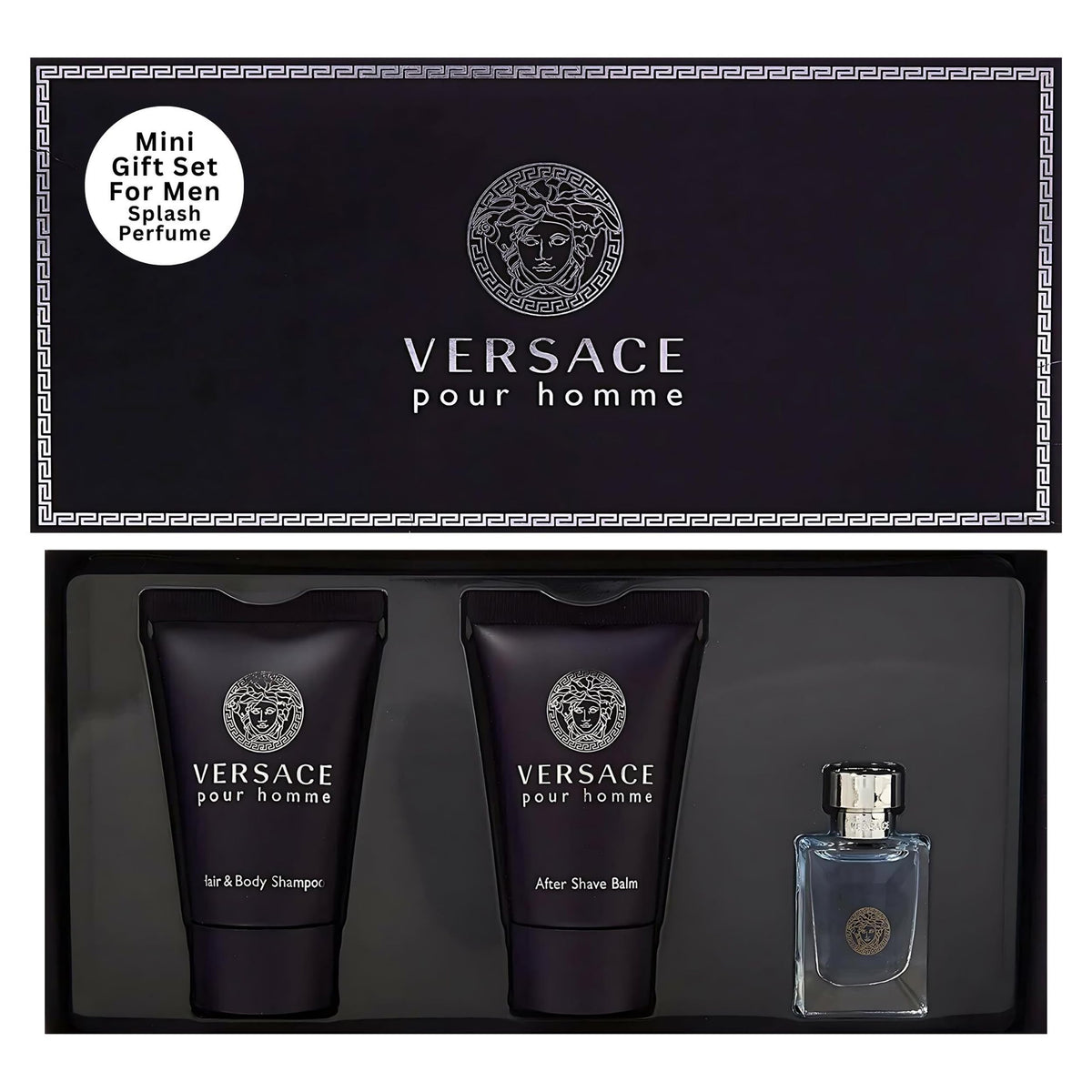 Versace Pour Homme mini front packaging showing set and gift-ready design