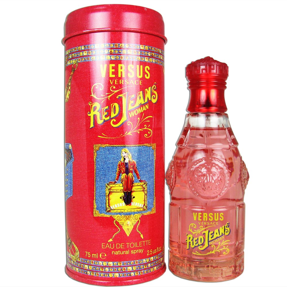 Versace RED JEANS front packaging showing bottle and label, clear designer appeal