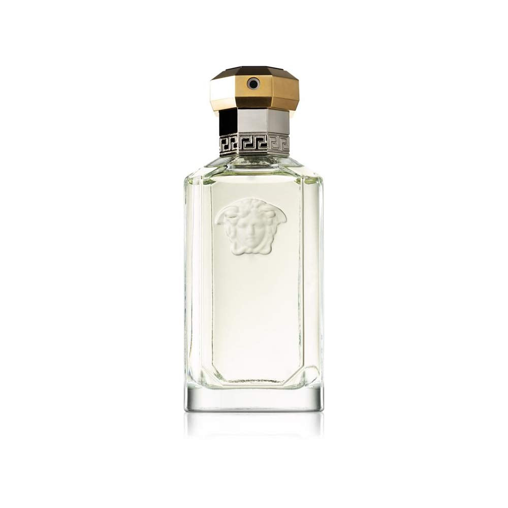 Versace The Dreamer in hand scale showing bottle size and travel-friendly benefit