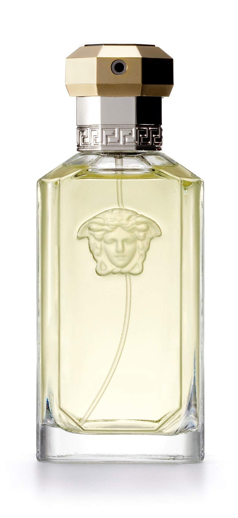 Versace The Dreamer held in hand to show 3.4 oz scale and easy everyday use benefit