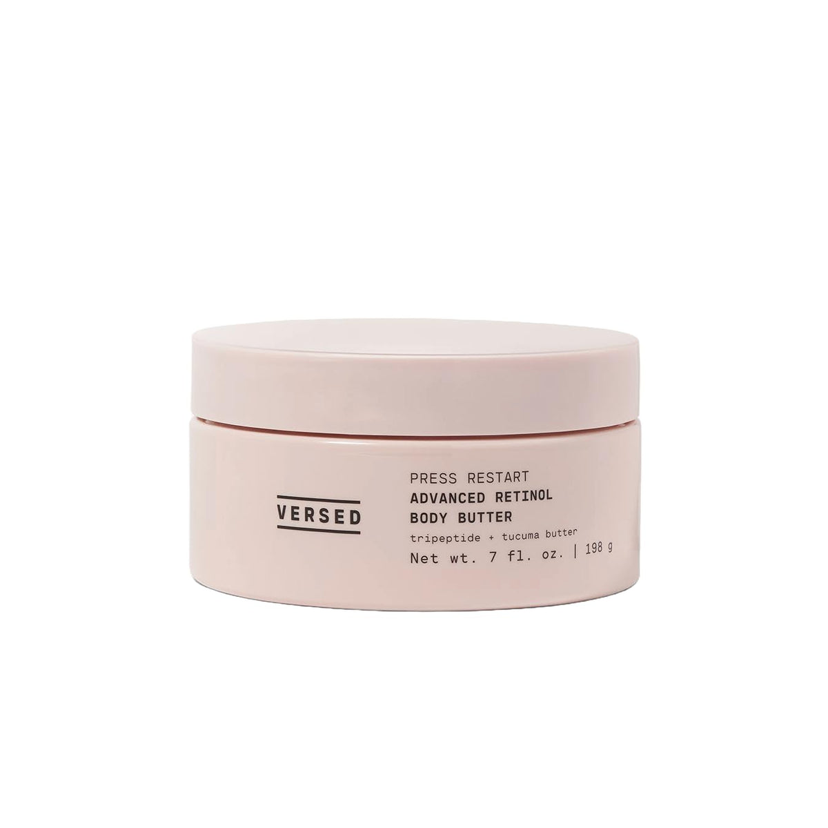 Versed jar front view showing branding and firming body butter benefit
