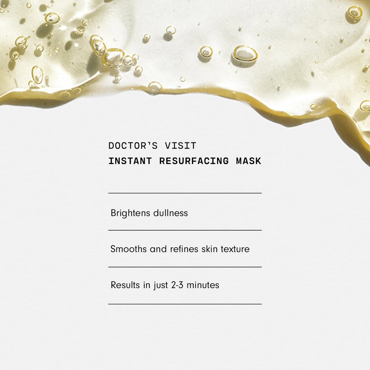 Versed Doctor’s Visit mask on face closeup showing gentle resurfacing benefit
