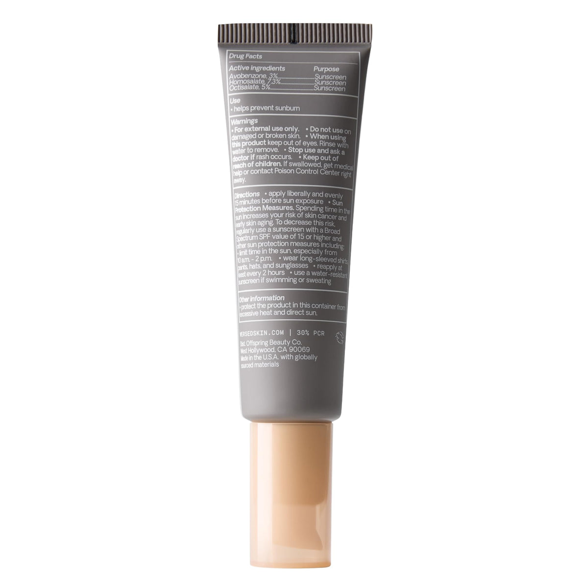 Versed tube on bathroom counter illustrating everyday skincare use