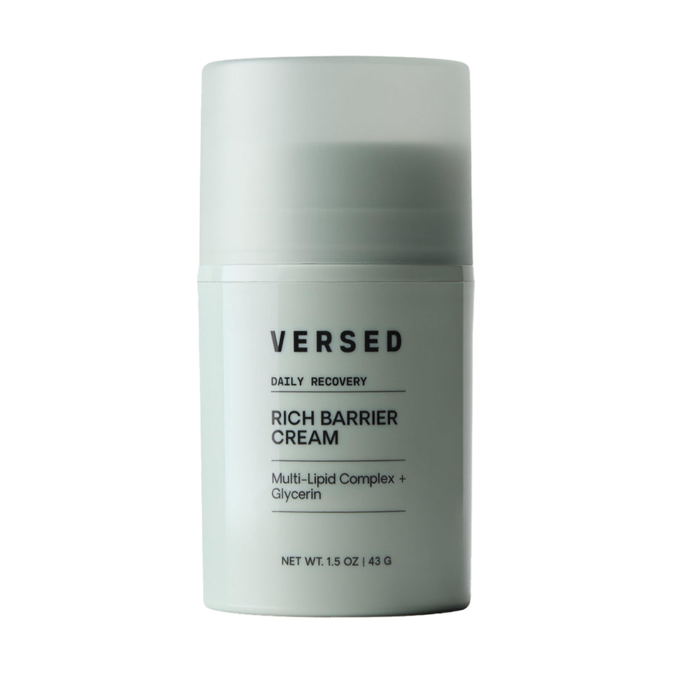 Versed jar front view showing product branding and hydration benefits