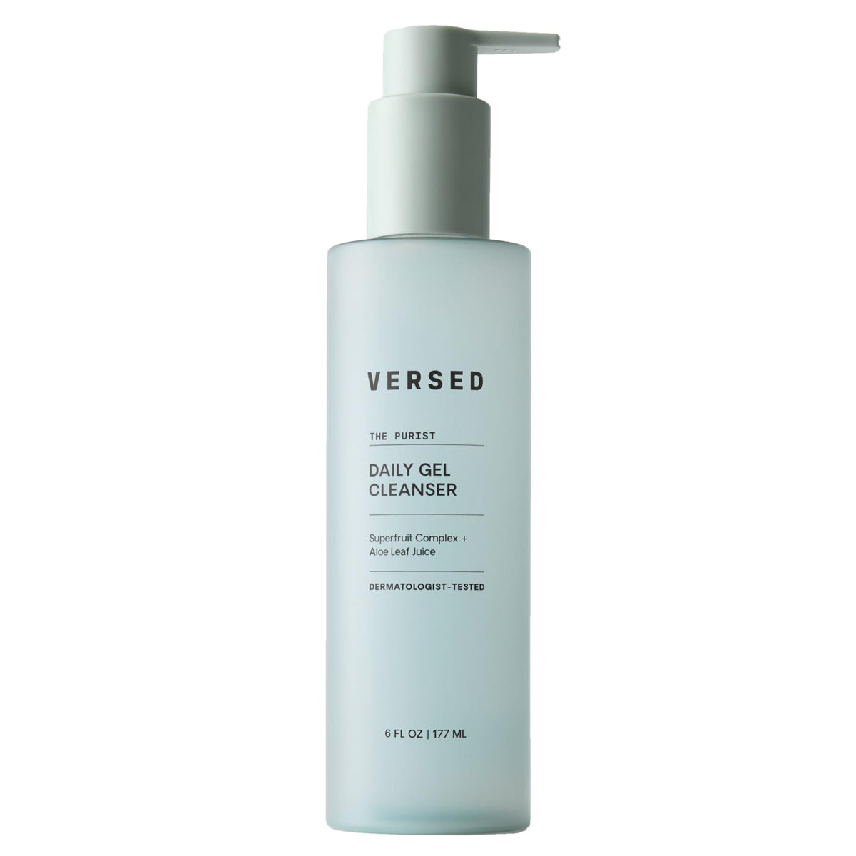 Versed front packaging shows bottle and branding with clear benefit