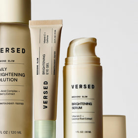 Versed rollerball applying product under eye to reduce puffiness quickly