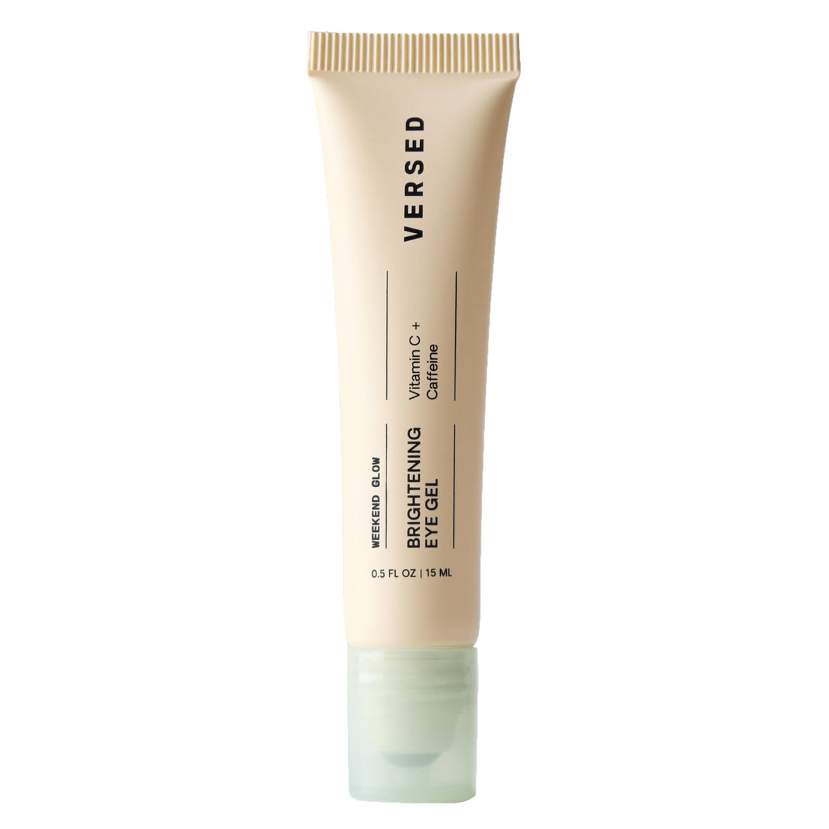 Versed front packaging showing compact .5 oz tube and label benefits