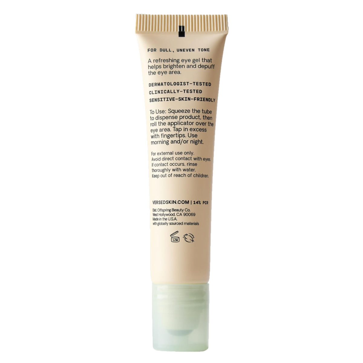 Versed on bathroom counter among skincare items conveying daily routine