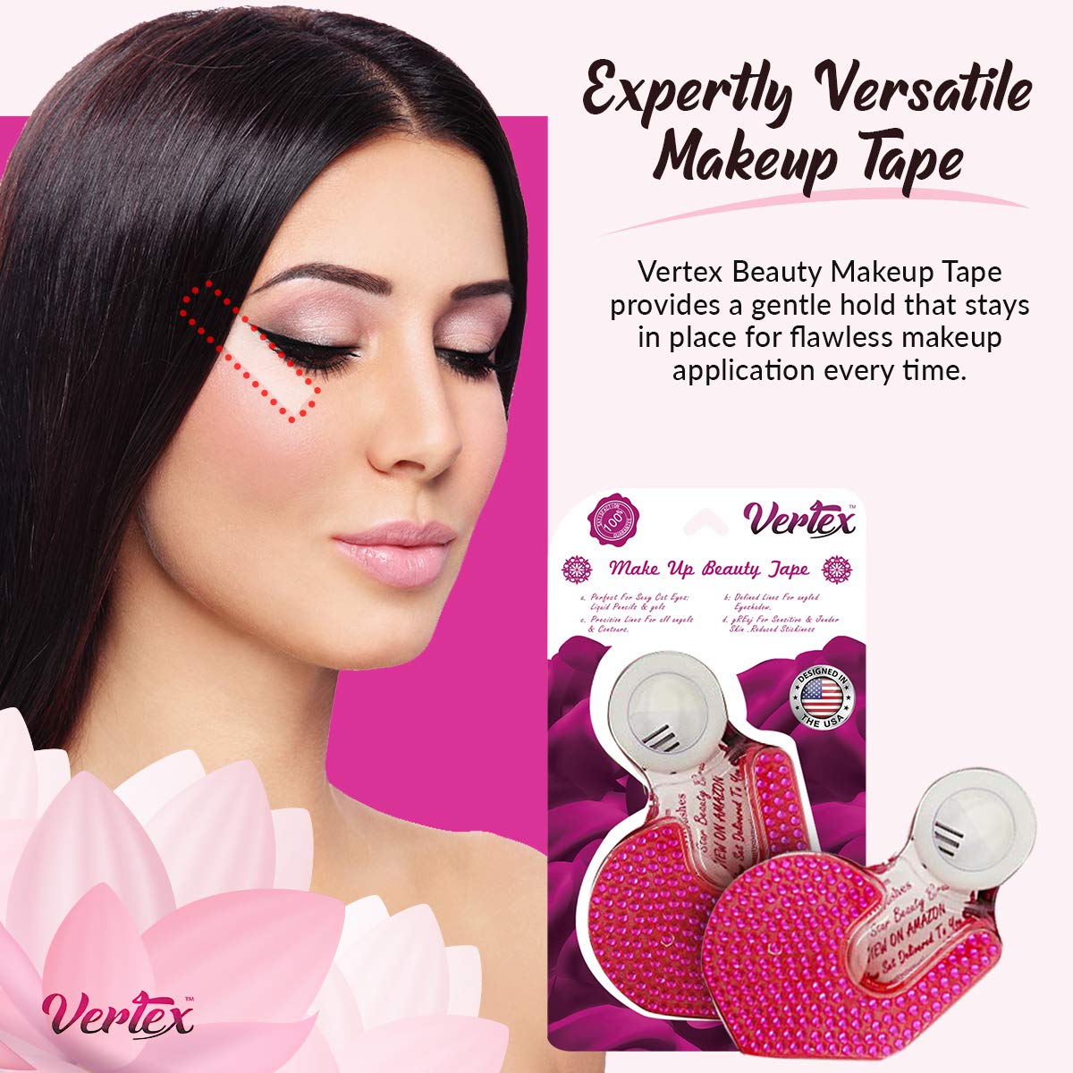 Vertex tape close-up texture highlighting gentle adhesive for comfortable, residue-free hold