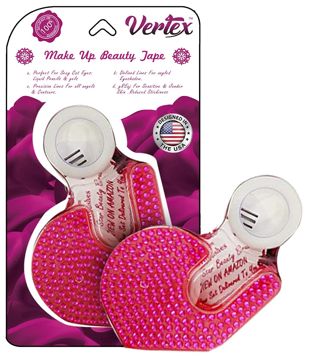 Vertex clear tape front packaging showing compact travel-ready design and benefit of precision