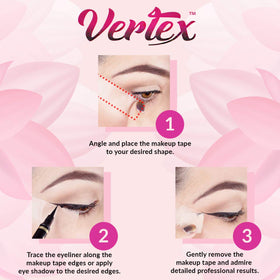 Vertex tape next to ruler showing scale and portability, ideal for on-the-go touch-ups