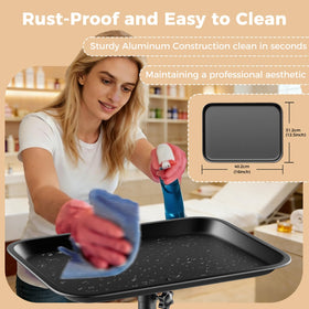 VER YTOP tray beside salon chair showing scale and reachable tool height
