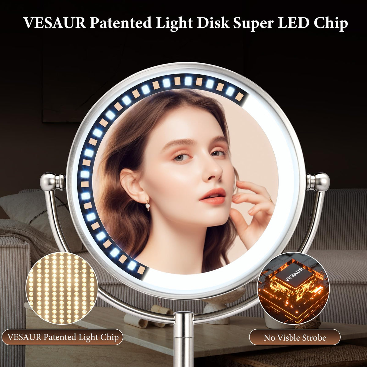 VESAUR dual-power ports showing AC adapter and battery option convenience