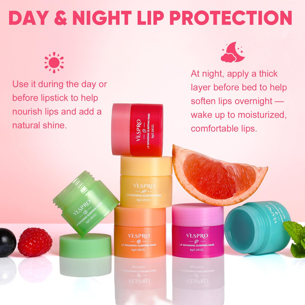 VESPRO applying on lips demonstrating easy overnight coverage