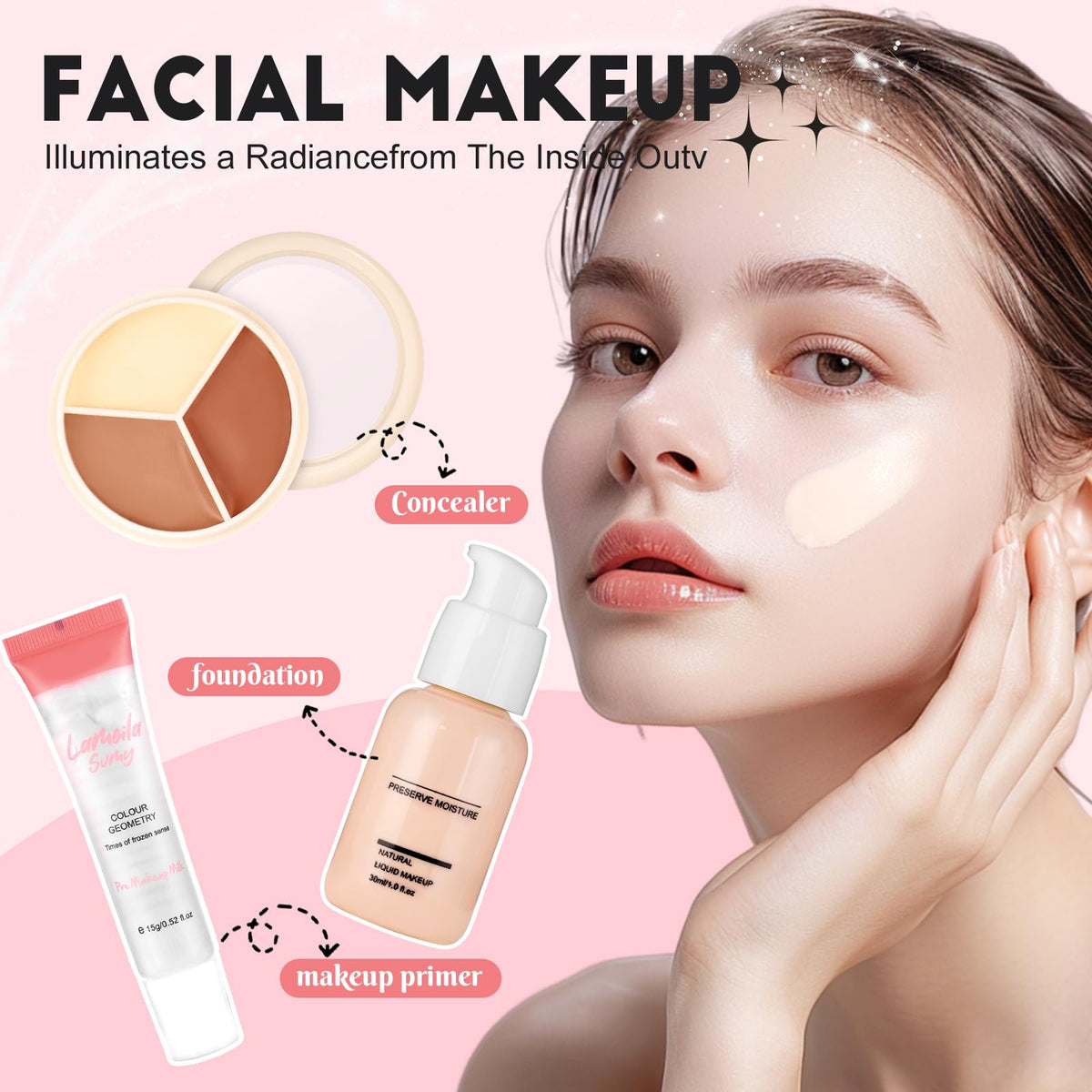 VESPRO foundation and concealer tubes close-up for even coverage