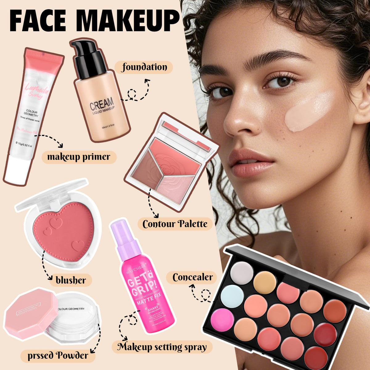 VESPRO makeup brushes and sponges detail for precise application