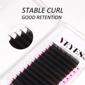 VEYES INC lash tech applying CC curl extensions for faster application