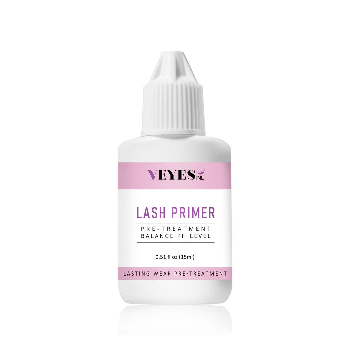 VEYES INC eyelash primer tube front view showing compact design and easy application benefit