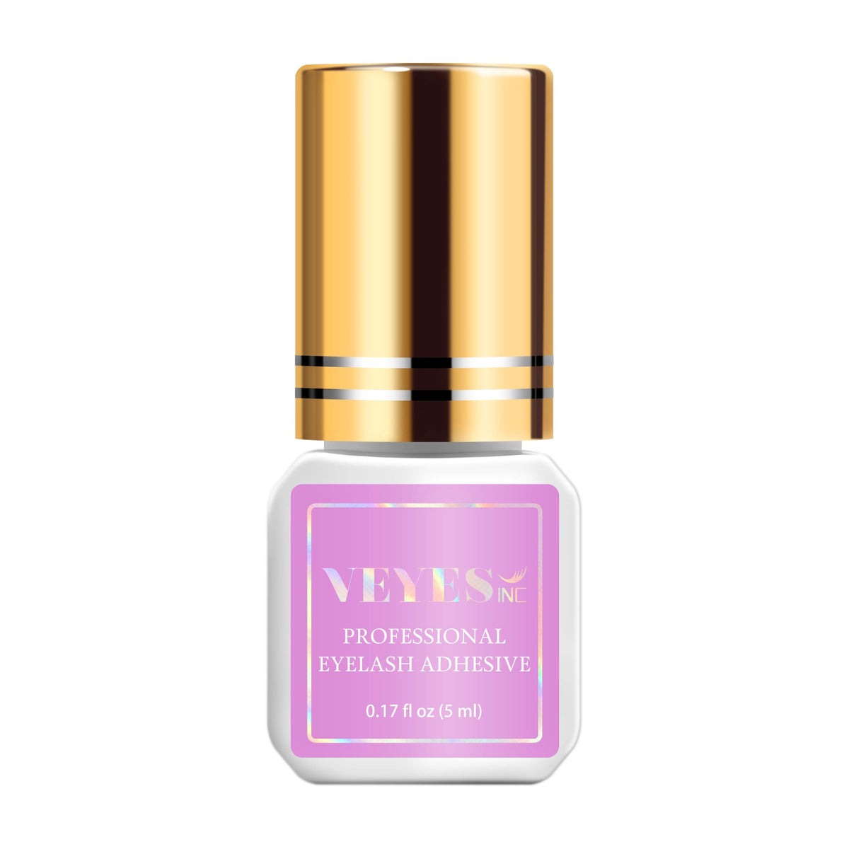 VEYES INC front packaging showing professional 5ml lash glue, fast application benefit