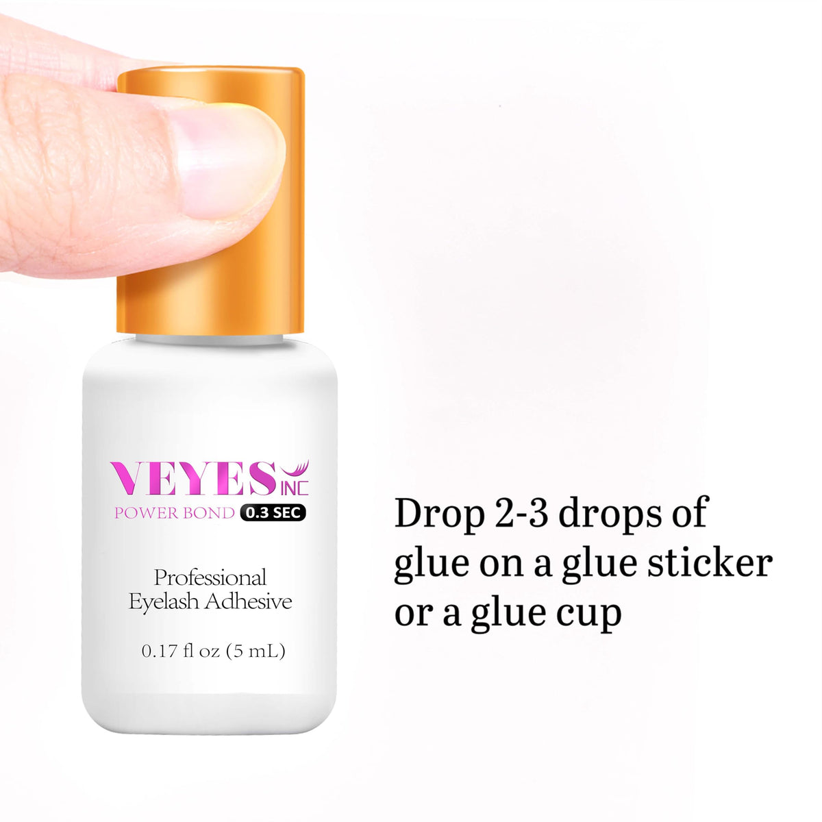VEYES INC technician applying adhesive to individual lash for faster service