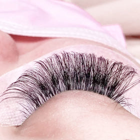 VEYES INC client wearing finished lashes showcasing natural fullness and salon-ready result