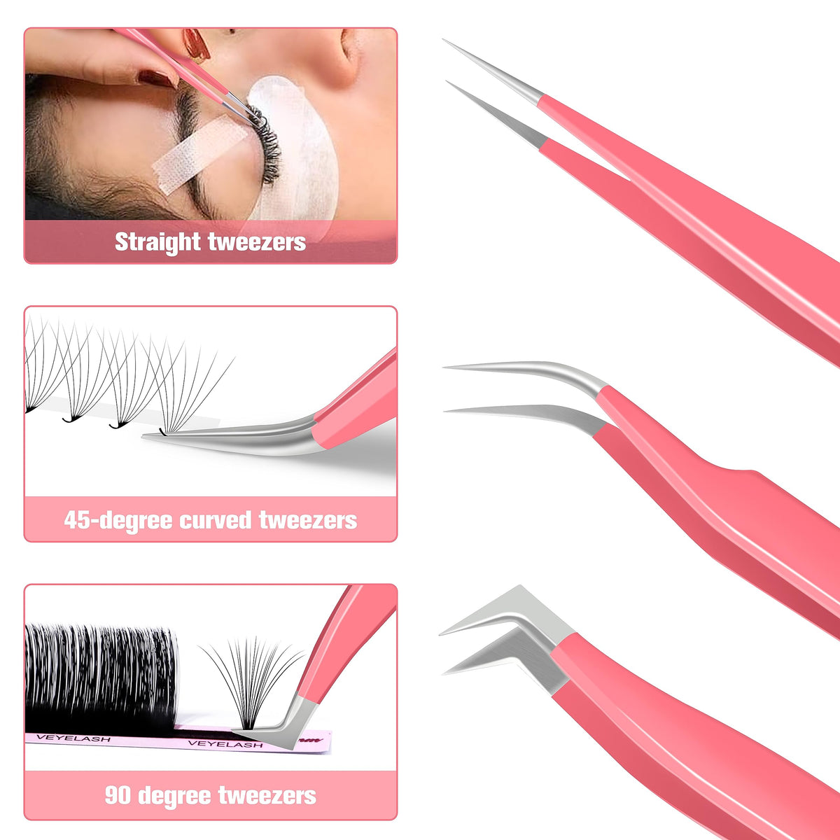 VEYES INC tweezers on salon station demonstrating organized professional workflow