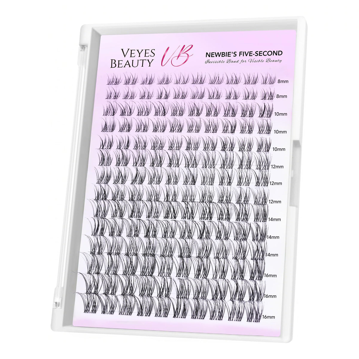 VEYESBEAUTY Aliva front tray view showing mixed 8–16mm clusters and benefit of easy selection