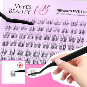 VEYESBEAUTY Aliva worn on eye in lifestyle shot demonstrating wispy, flared enhancement