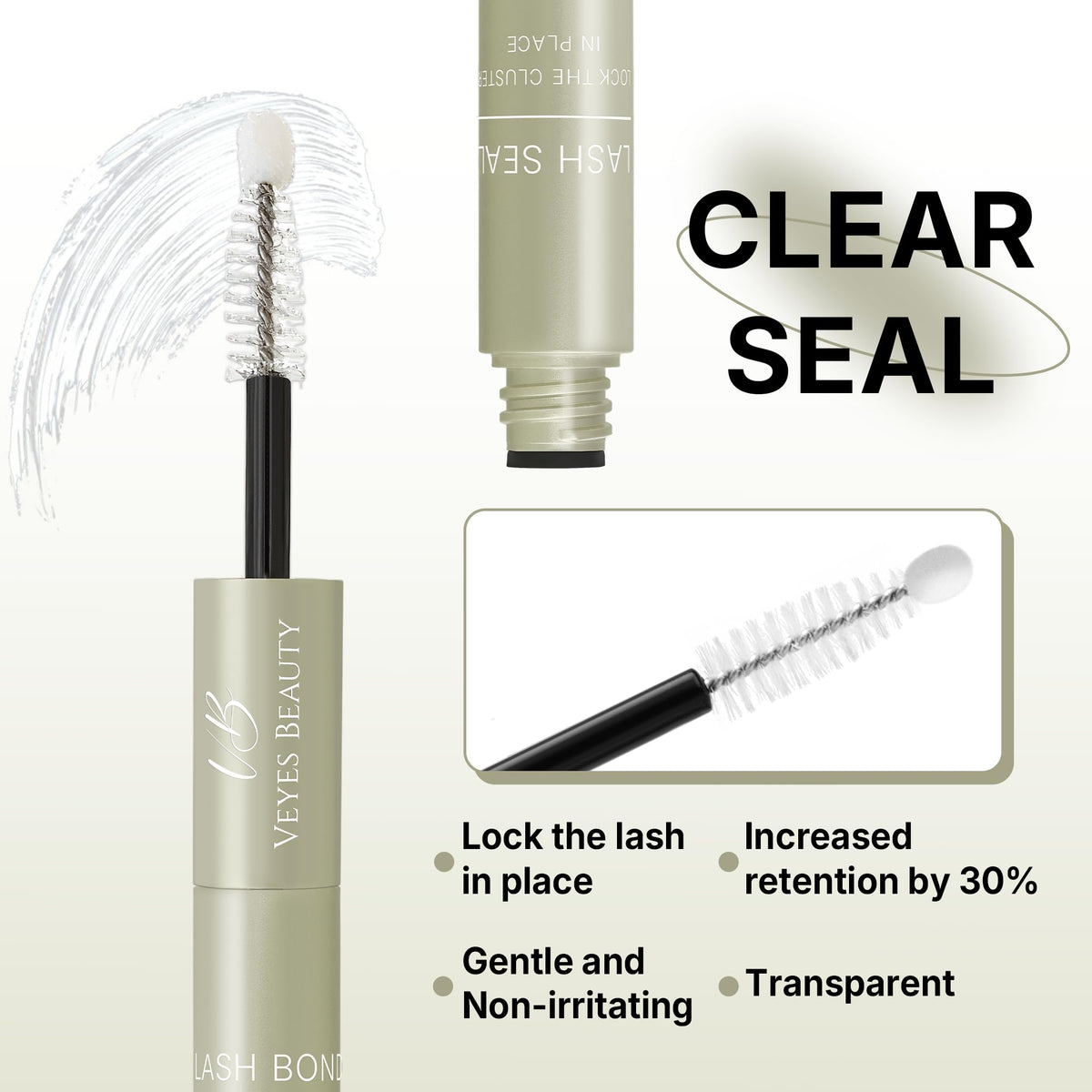 VEYESBEAUTY applied on cluster lashes demonstrating secure hold and natural look