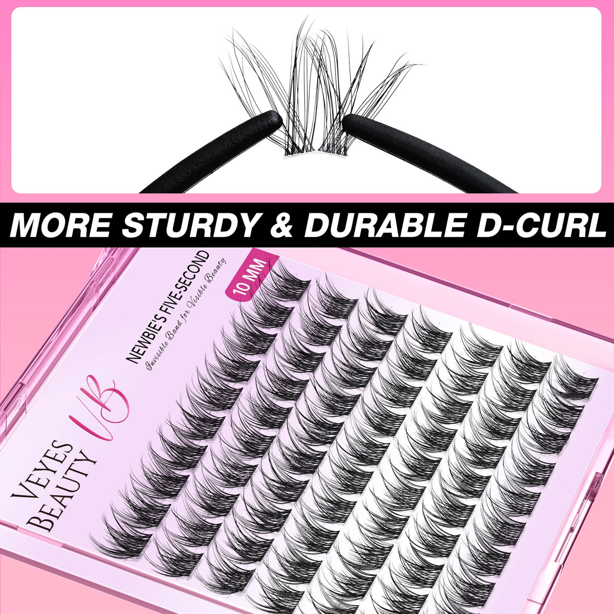 VEYESBEAUTY clusters with applicator tool, beginner-friendly placement