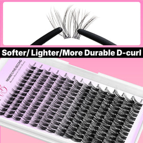 VEYESBEAUTY application with tweezers placing cluster, quick five-second use