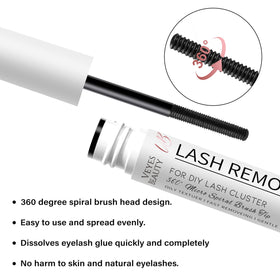 VEYESBEAUTY close-up of spiral-and-stick applicator for targeted adhesive application
