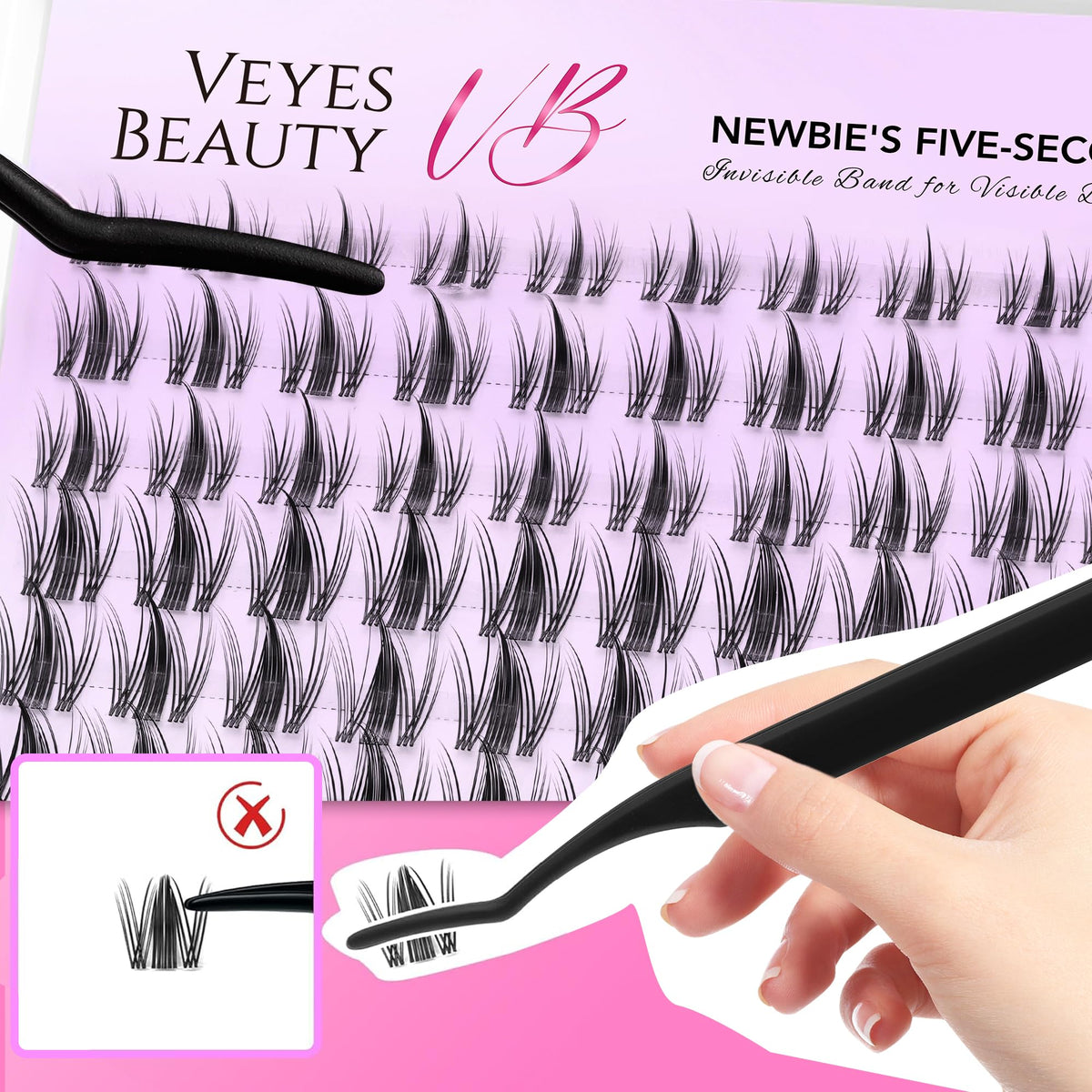 VEYESBEAUTY before and after result showing natural-looking wispy lash transformation